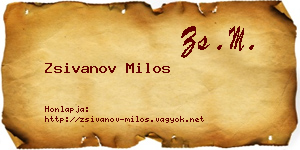 Zsivanov Milos névjegykártya